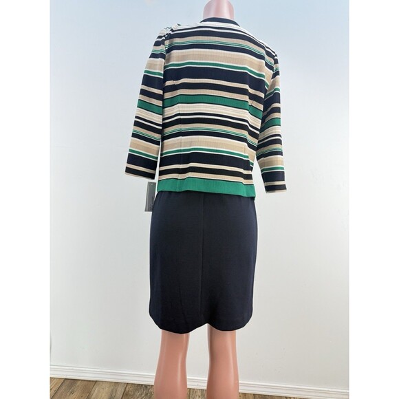 NEW Studio One New York 2PC Dress Jacket Black Green Cream  Size 10 Career Set - Picture 4 of 16